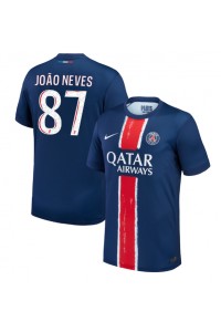 Paris Saint-Germain Joao Neves #87 Jalkapallovaatteet Kotipaita 2024-25 Lyhythihainen